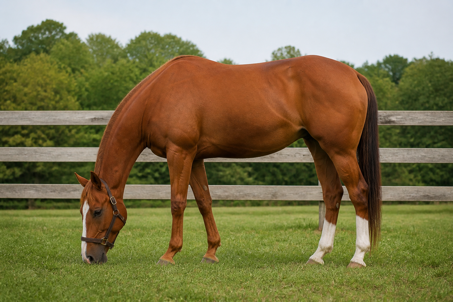 Horse grazing in a paddock