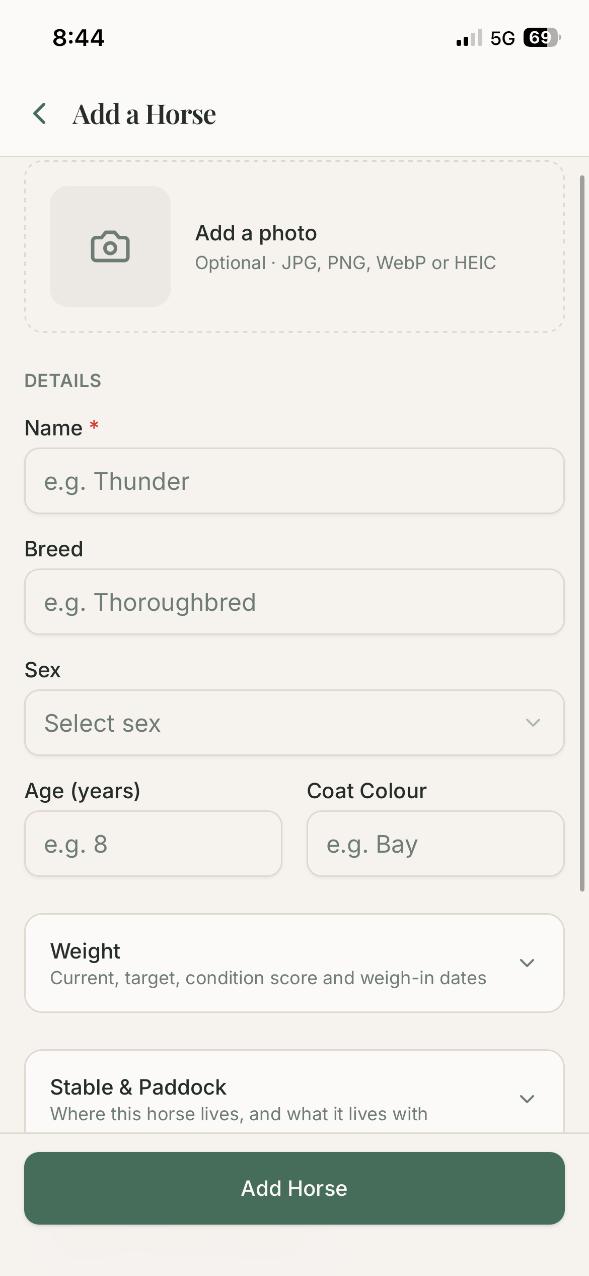 Add a Horse